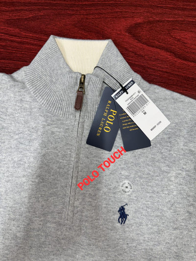 Knit Cotton Quarter-Zip Pullover Sweater For Wholesale To UK Europe