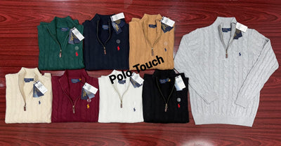 Cable-Knit Cotton Quarter-Zip Jumper For Wholesale