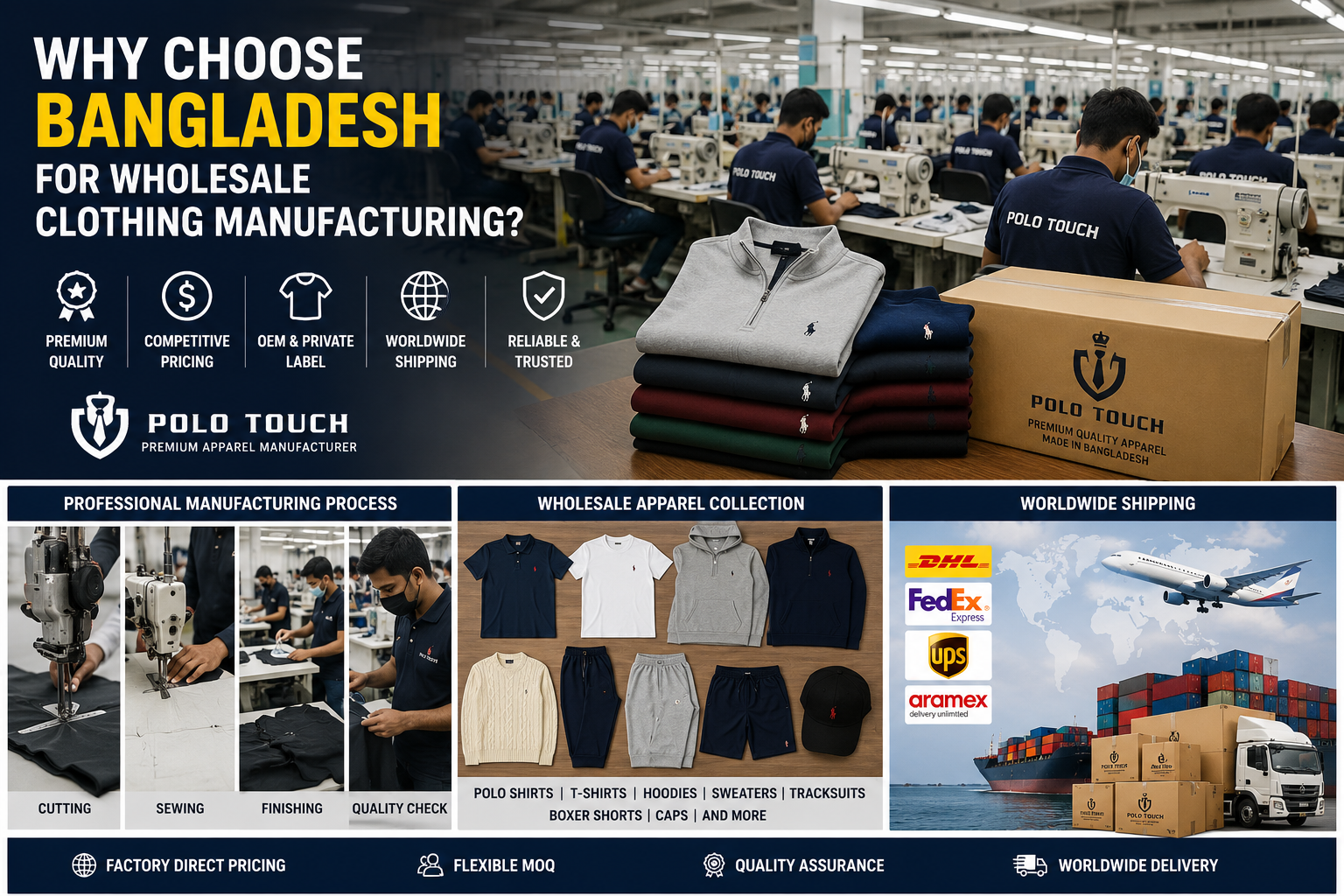 Why Choose Bangladesh for Wholesale Clothing Manufacturing | Polo Touch