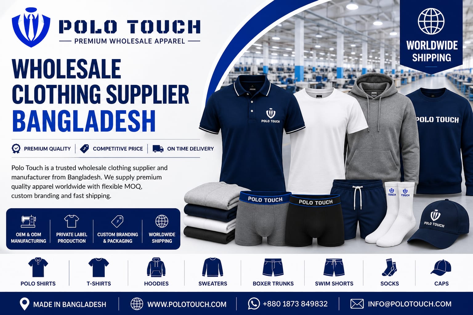 Wholesale Clothing Supplier Bangladesh | Polo Touch