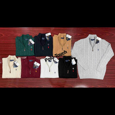 Cable-Knit Cotton Quarter-Zip Jumper For Wholesale